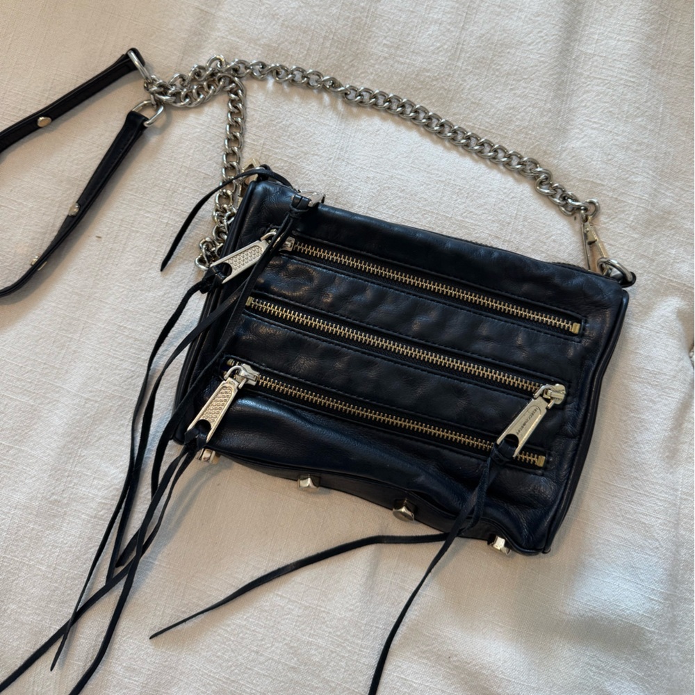 Rebecca Black Leather Crossbody Bag